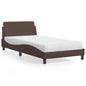 Cama con colchón de tela color crema 180x200 cm