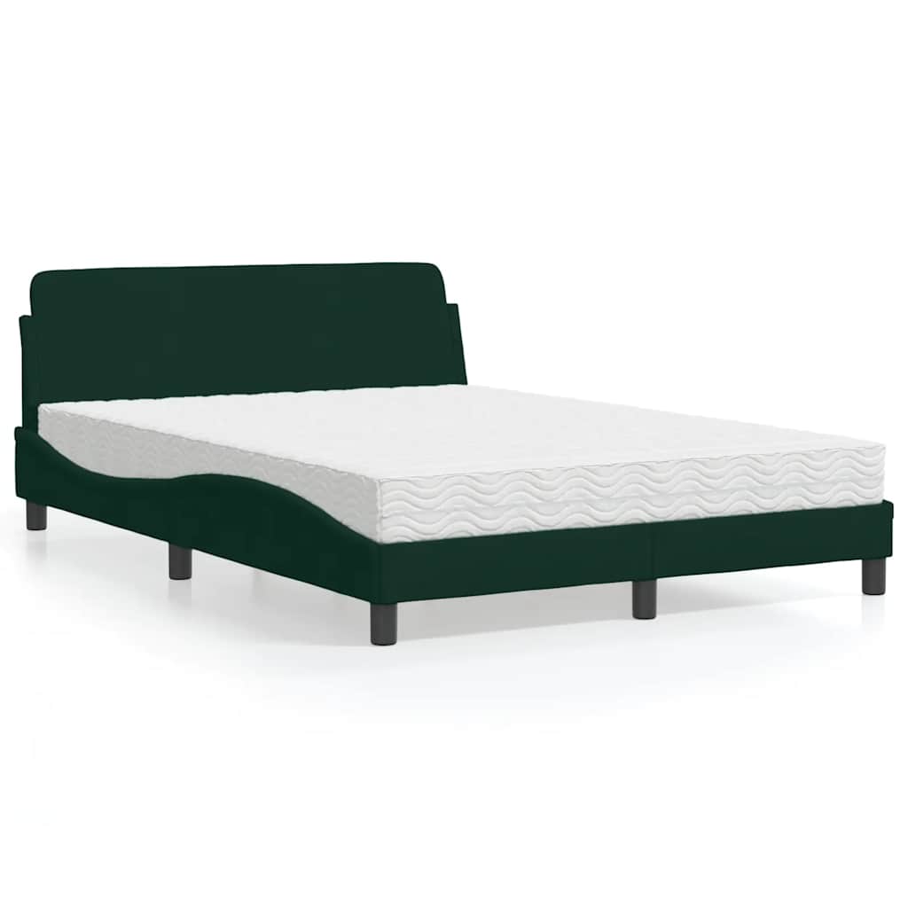 Cama con colchón de tela color crema 180x200 cm