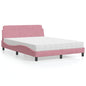Cama com colchão de tecido cor creme 180x200 cm