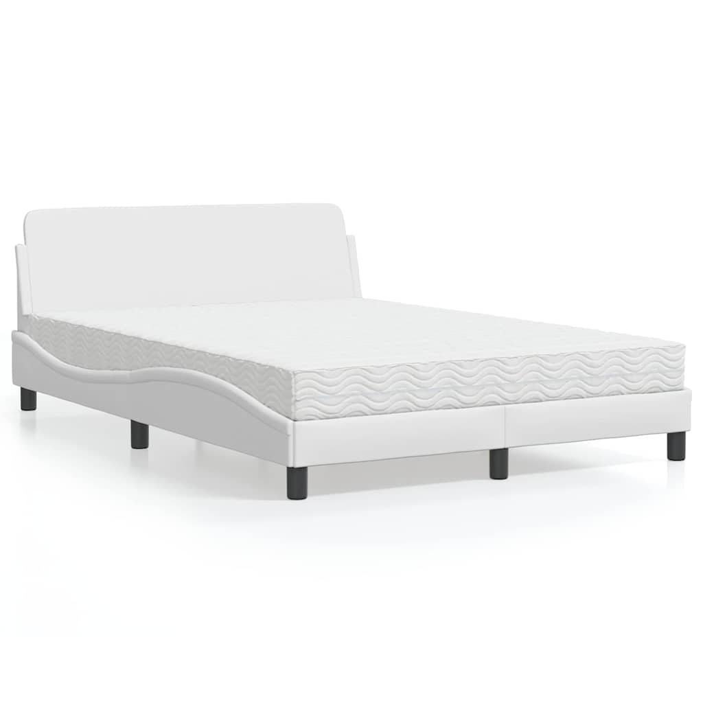 Cama con colchón de tela color crema 180x200 cm