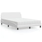Cama con colchón de tela color crema 180x200 cm