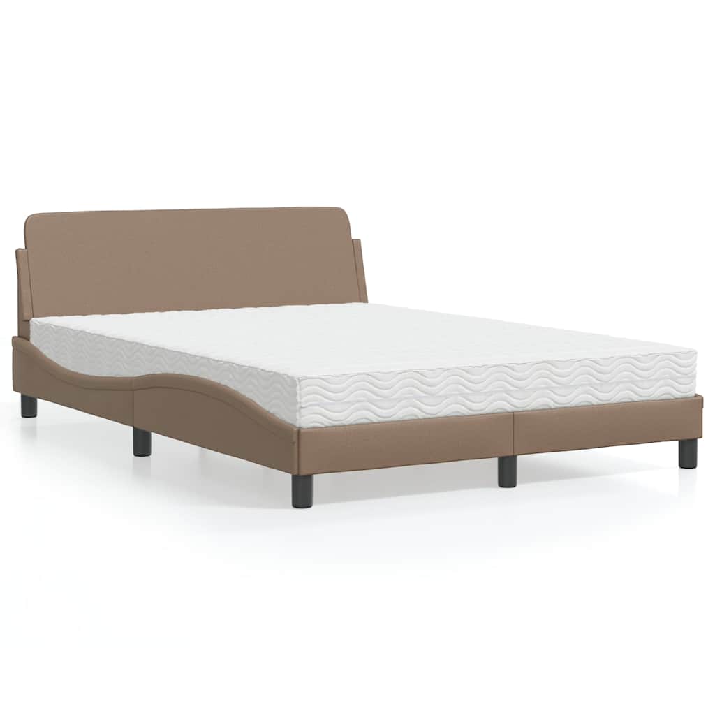 Cama con colchón de tela color crema 180x200 cm