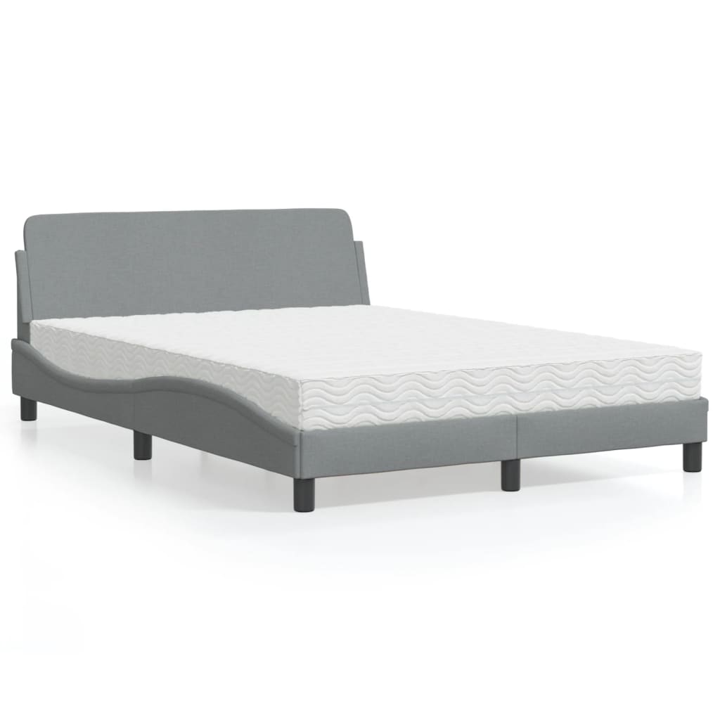 Cama con colchón de tela color crema 180x200 cm