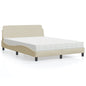 Cama con colchón de tela color crema 180x200 cm
