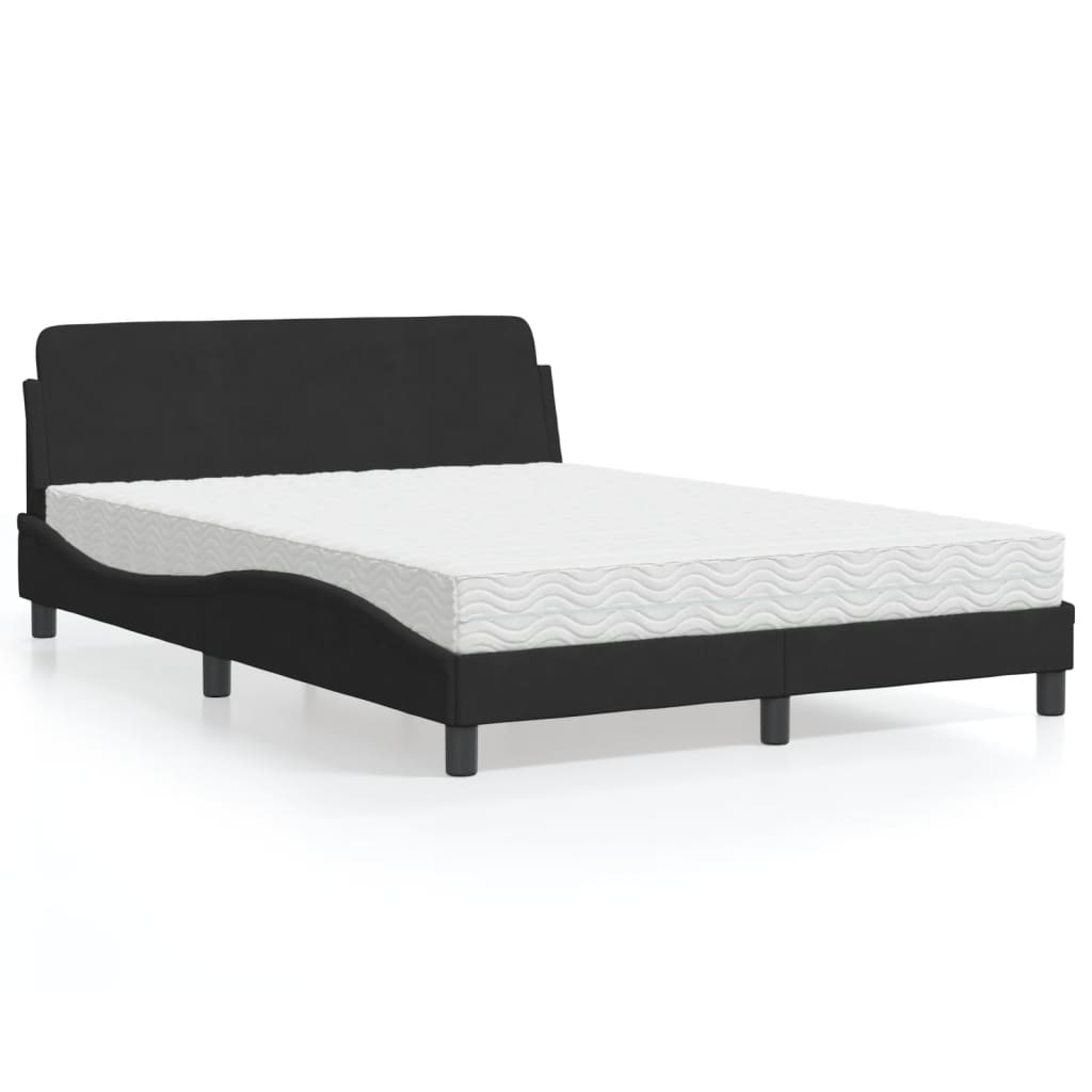 Cama con colchón azul terciopelo 120x200 cm
