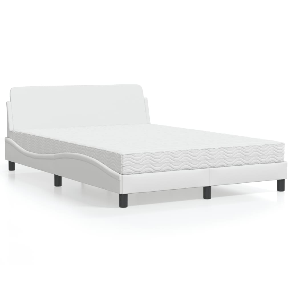 Cama con colchón de tela color crema 180x200 cm