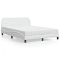 Cama con colchón de tela color crema 180x200 cm