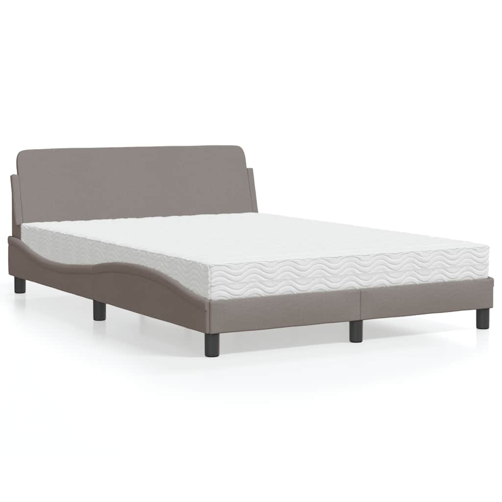 Cama con colchón de tela color crema 180x200 cm