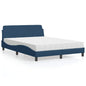 Cama con colchón azul terciopelo 120x200 cm