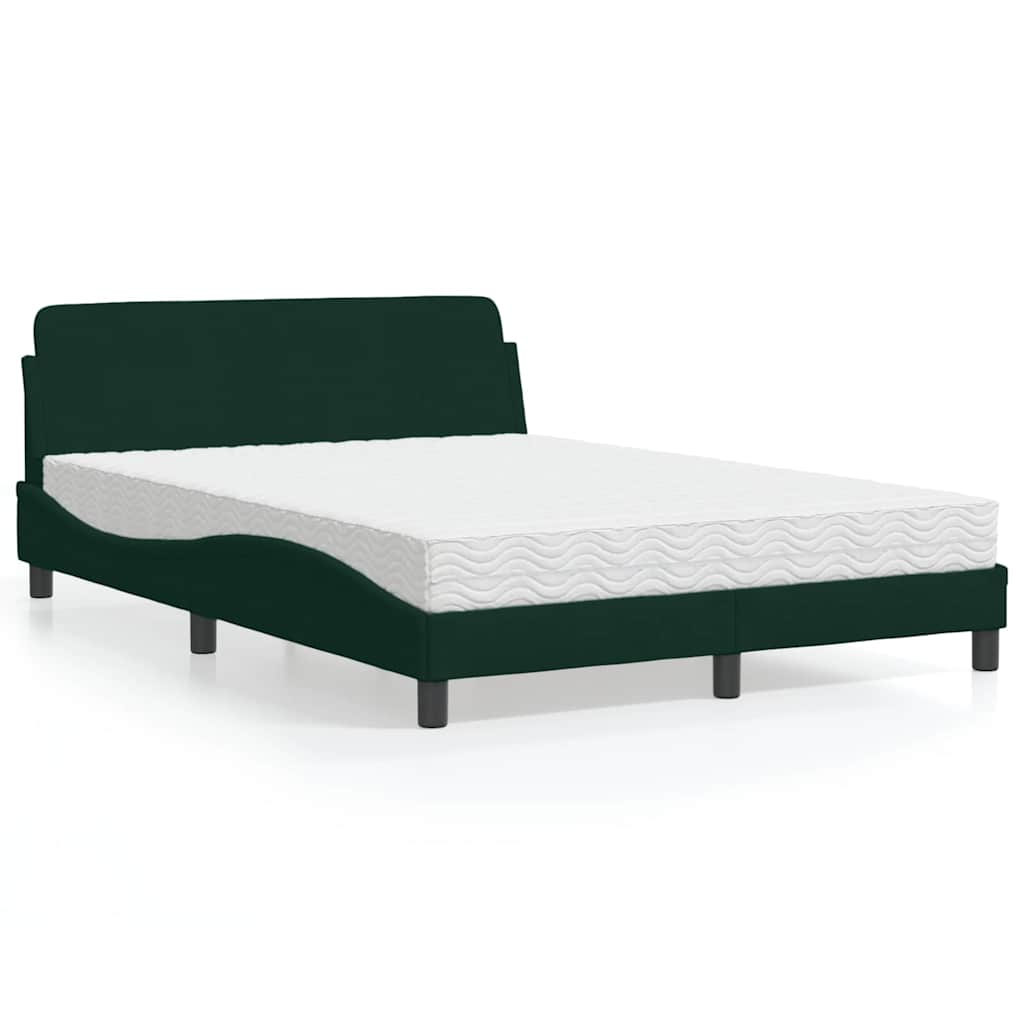 Cama con colchón azul terciopelo 120x200 cm