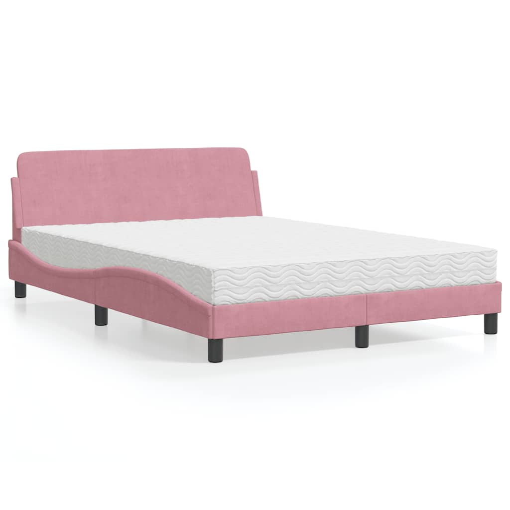 Cama con colchón de tela color crema 180x200 cm