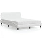 Cama con colchón de tela color crema 180x200 cm