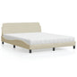 Cama con colchón de tela color crema 180x200 cm