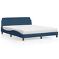 Cama con colchón azul terciopelo 120x200 cm