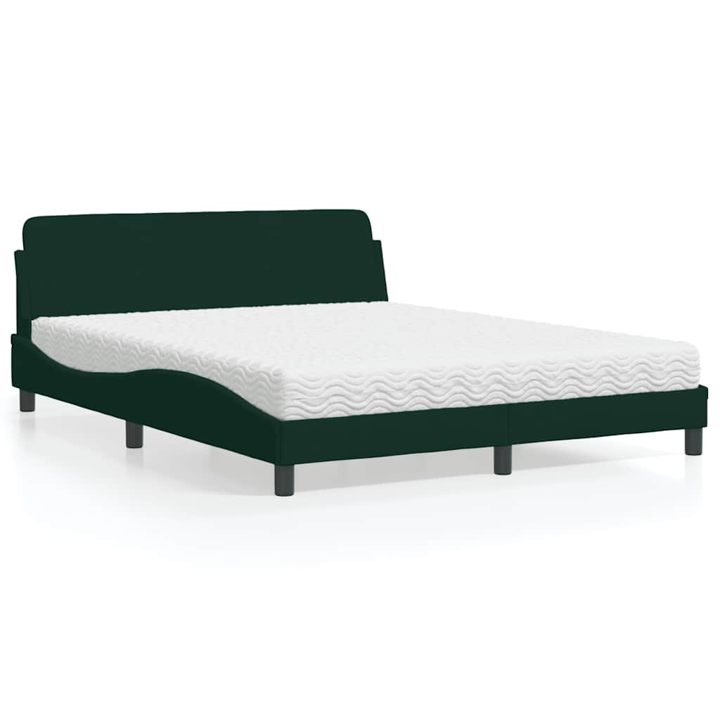 Cama con colchón de tela color crema 180x200 cm