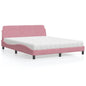 Cama com colchão de tecido cor creme 180x200 cm