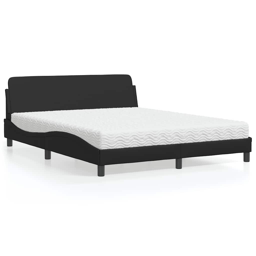 Cama con colchón de tela color crema 180x200 cm