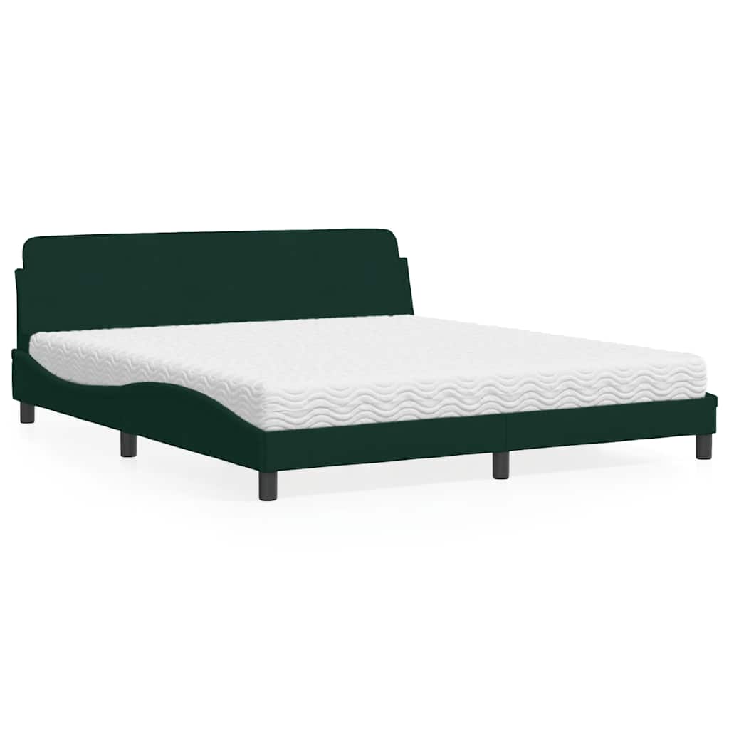 Cama con colchón de tela color crema 180x200 cm