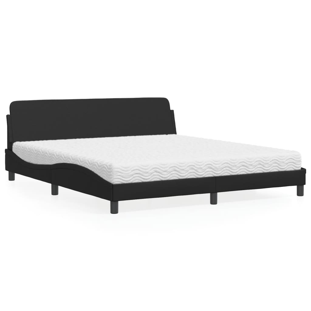 Cama con colchón de tela color crema 180x200 cm