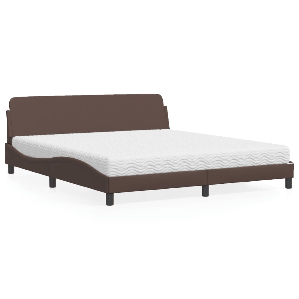 Cama con colchón de tela color crema 180x200 cm