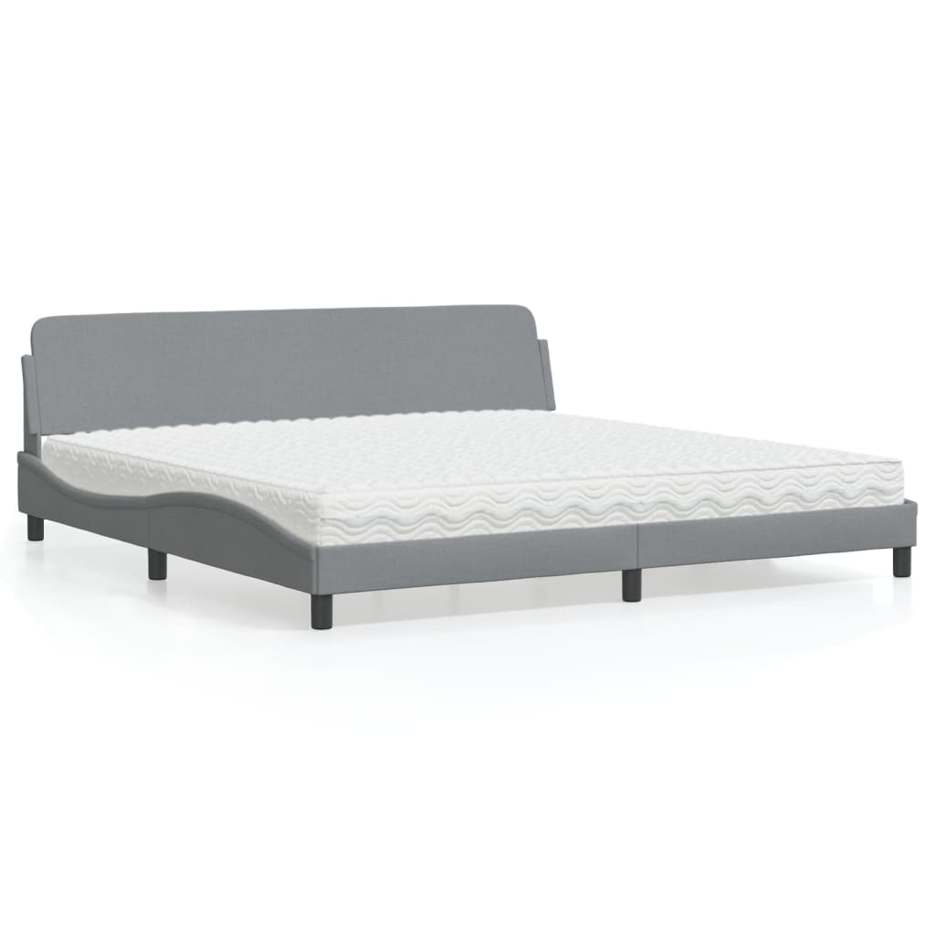 Cama con colchón de tela color crema 180x200 cm