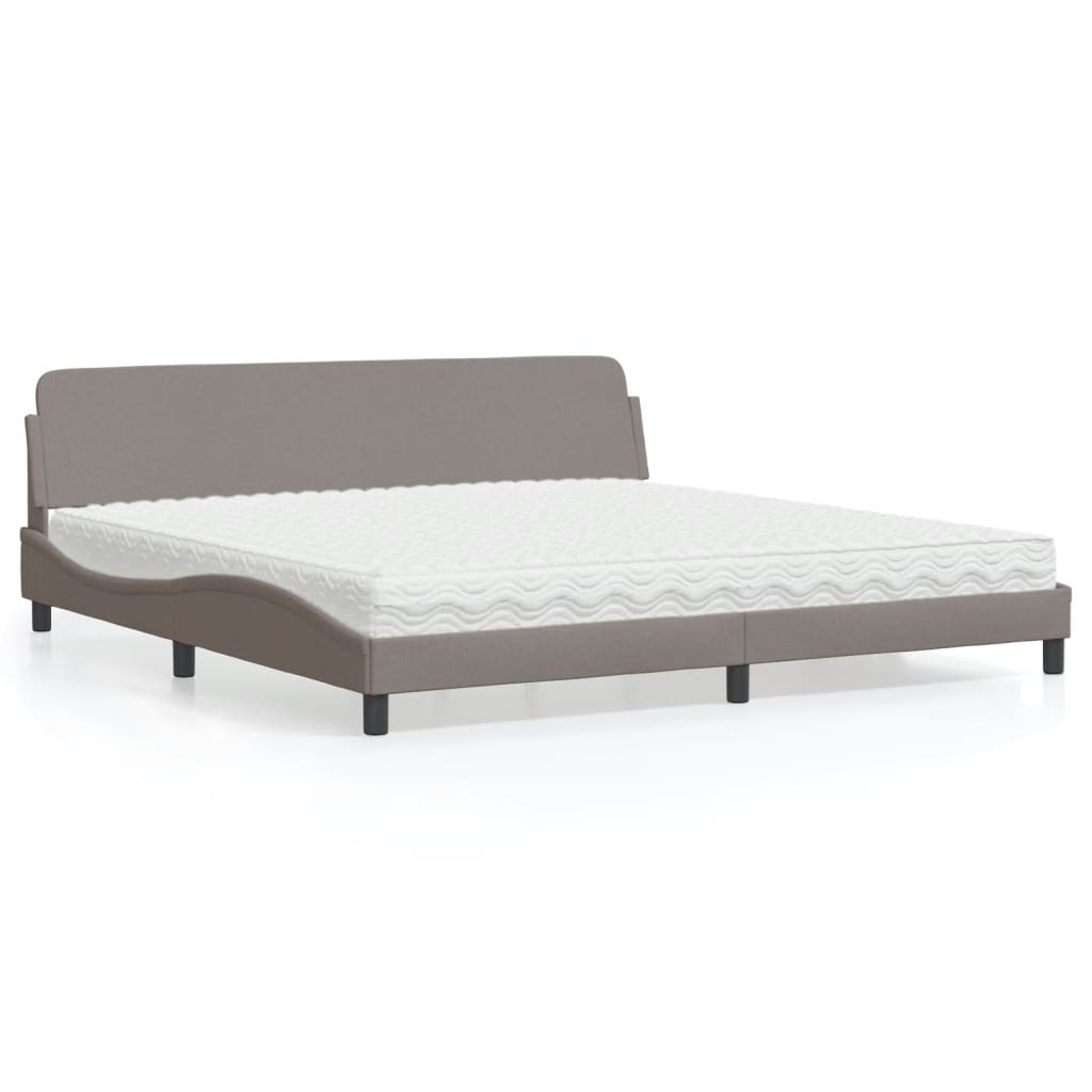 Cama con colchón de tela color crema 180x200 cm