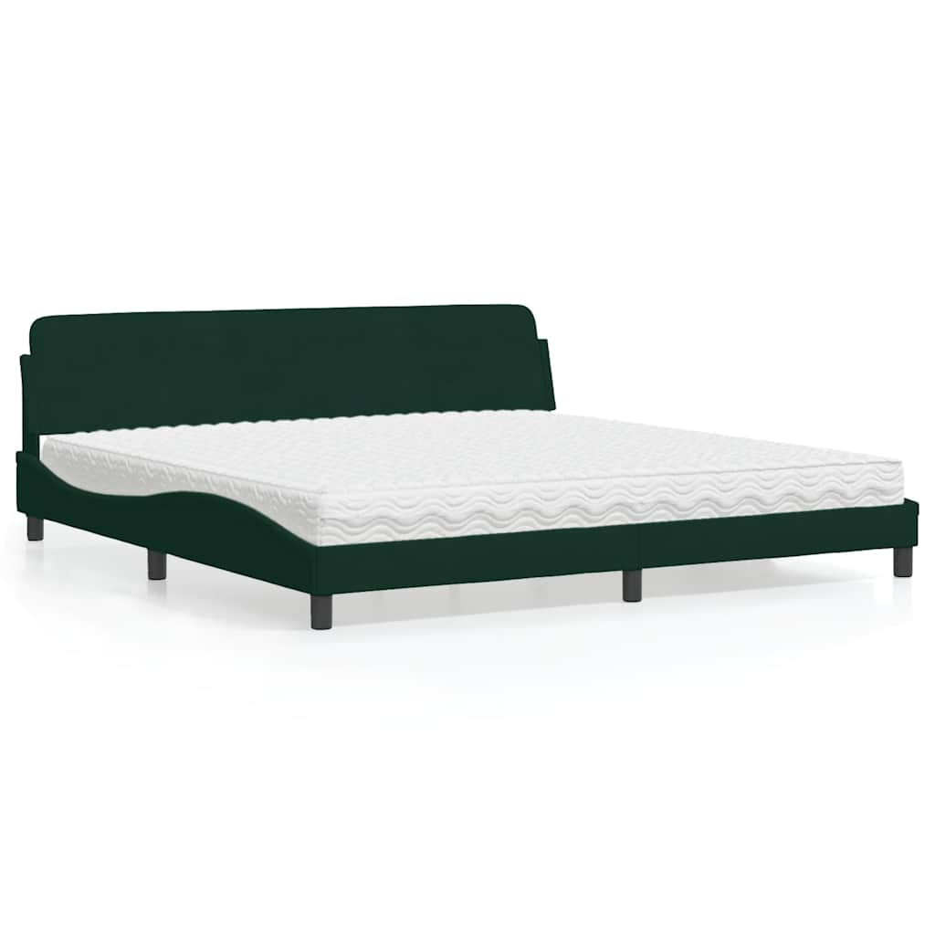 Cama con colchón azul terciopelo 120x200 cm