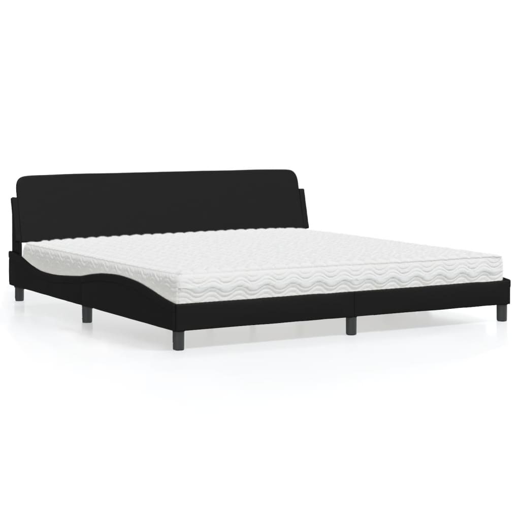 Cama con colchón de tela color crema 180x200 cm