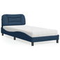 Cama com colchão azul aveludado 120x200 cm