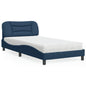 Cama com colchão azul aveludado 120x200 cm