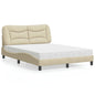 Cama com colchão de tecido cor creme 180x200 cm