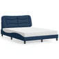 Cama com colchão azul aveludado 120x200 cm