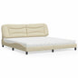 Cama com colchão de tecido cor creme 180x200 cm