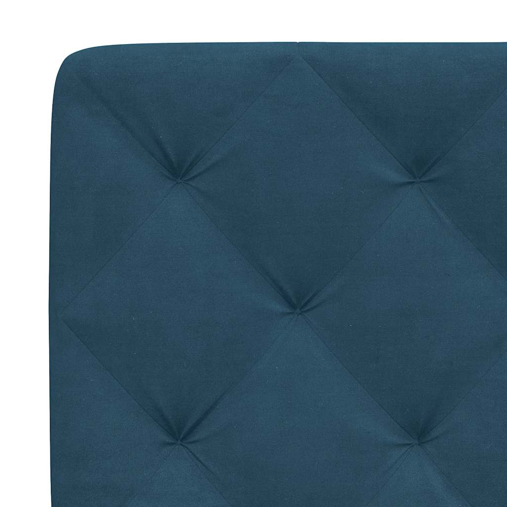 Cama con colchón azul terciopelo 120x200 cm