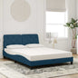 Cama con colchón azul terciopelo 120x200 cm