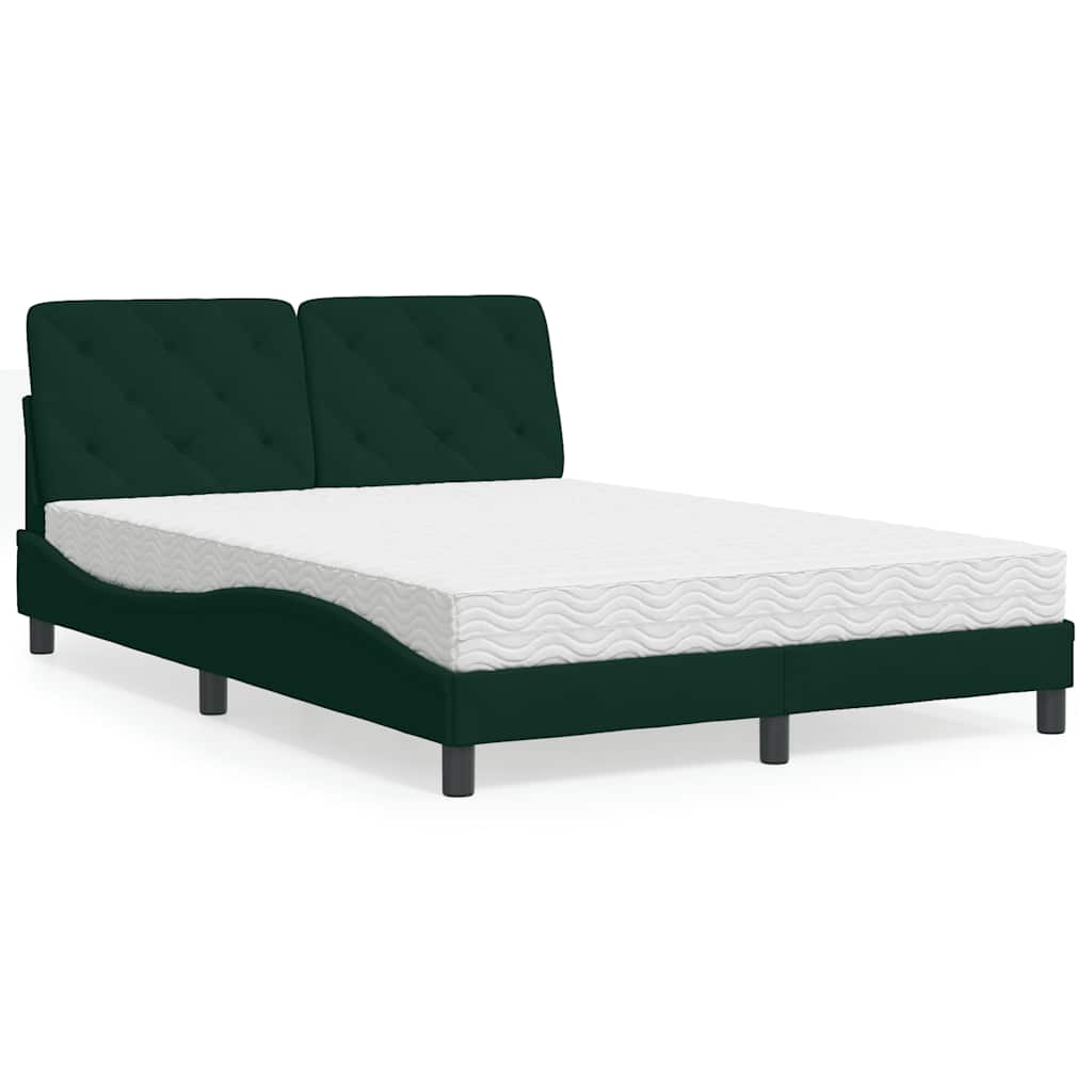 Cama con colchón azul terciopelo 120x200 cm
