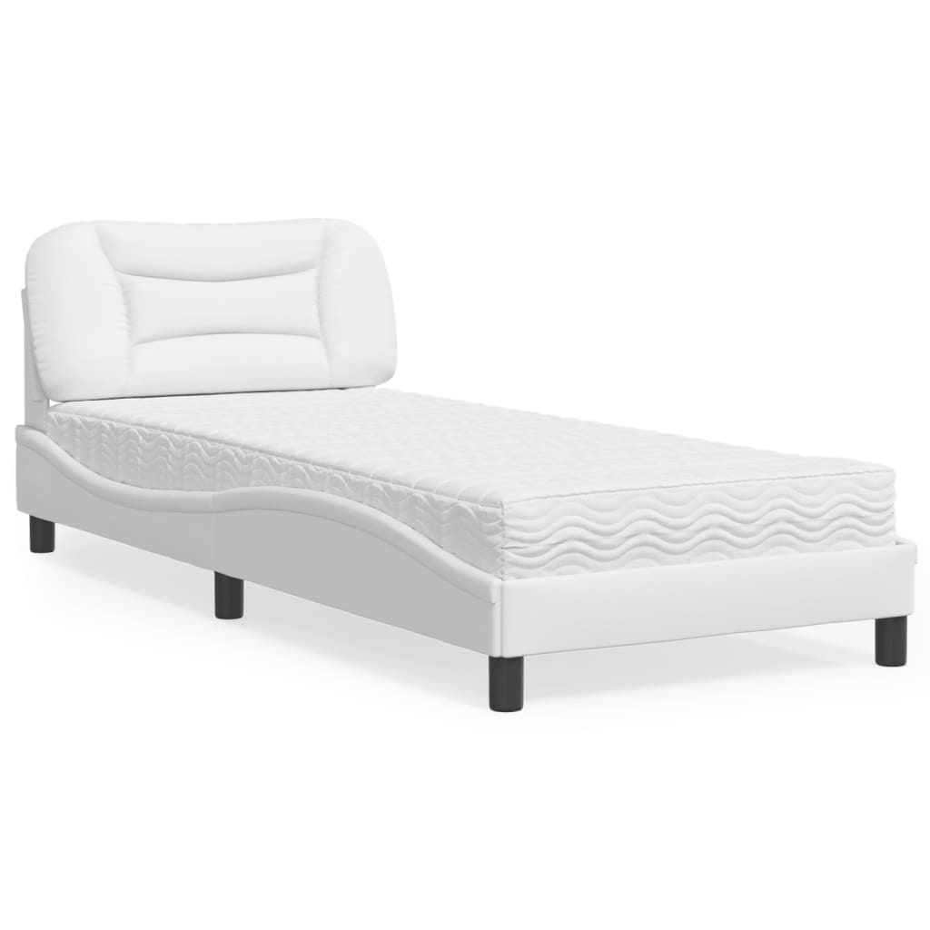 Cama con colchón azul terciopelo 120x200 cm