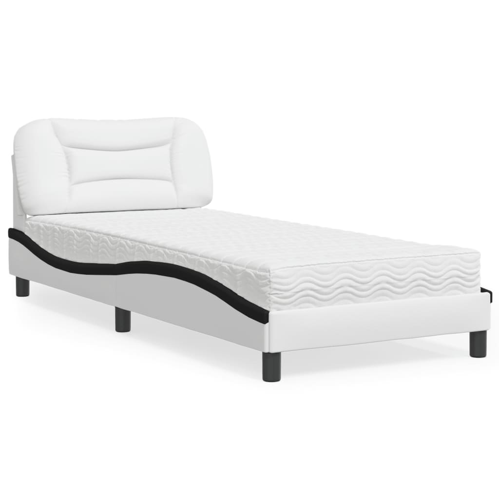 Cama con colchón azul terciopelo 120x200 cm