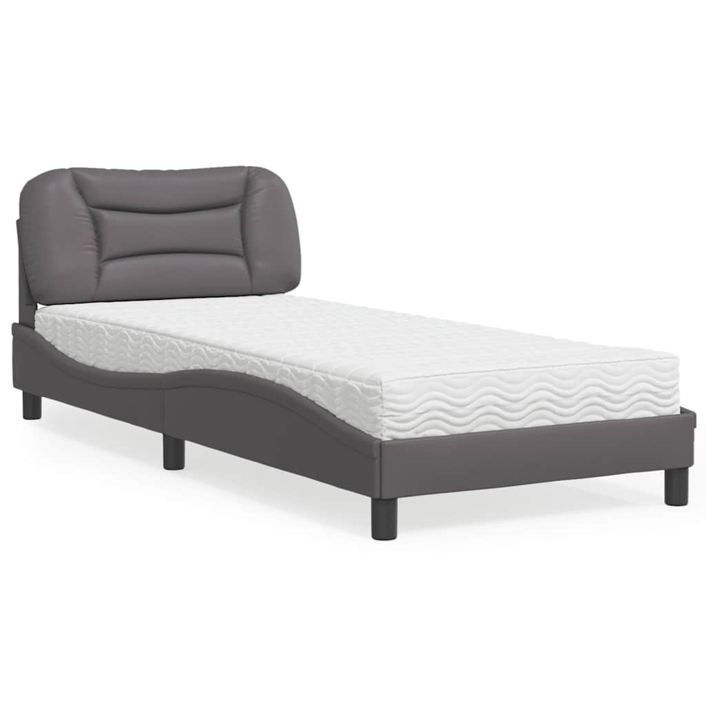 Cama con colchón azul terciopelo 120x200 cm