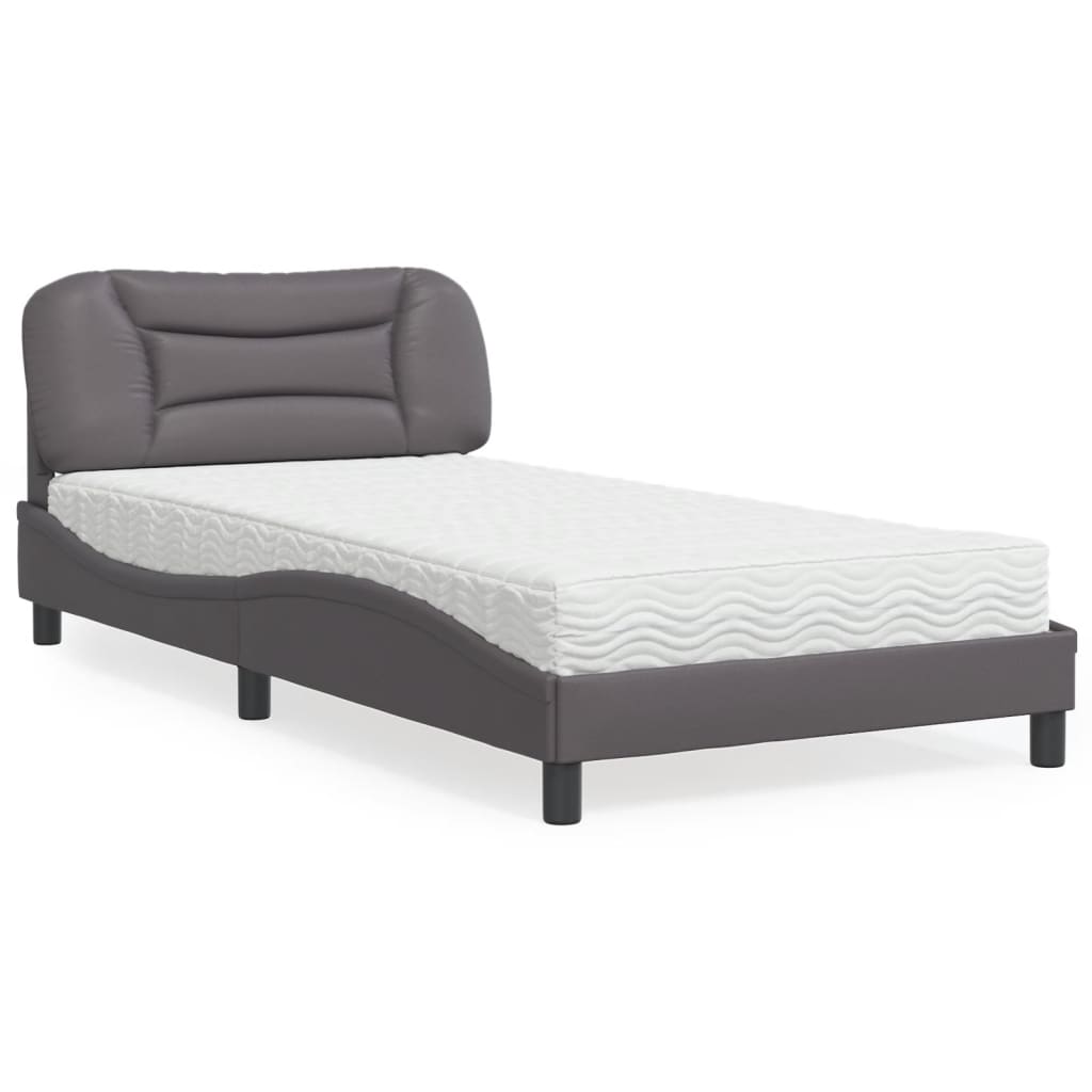 Cama con colchón azul terciopelo 120x200 cm