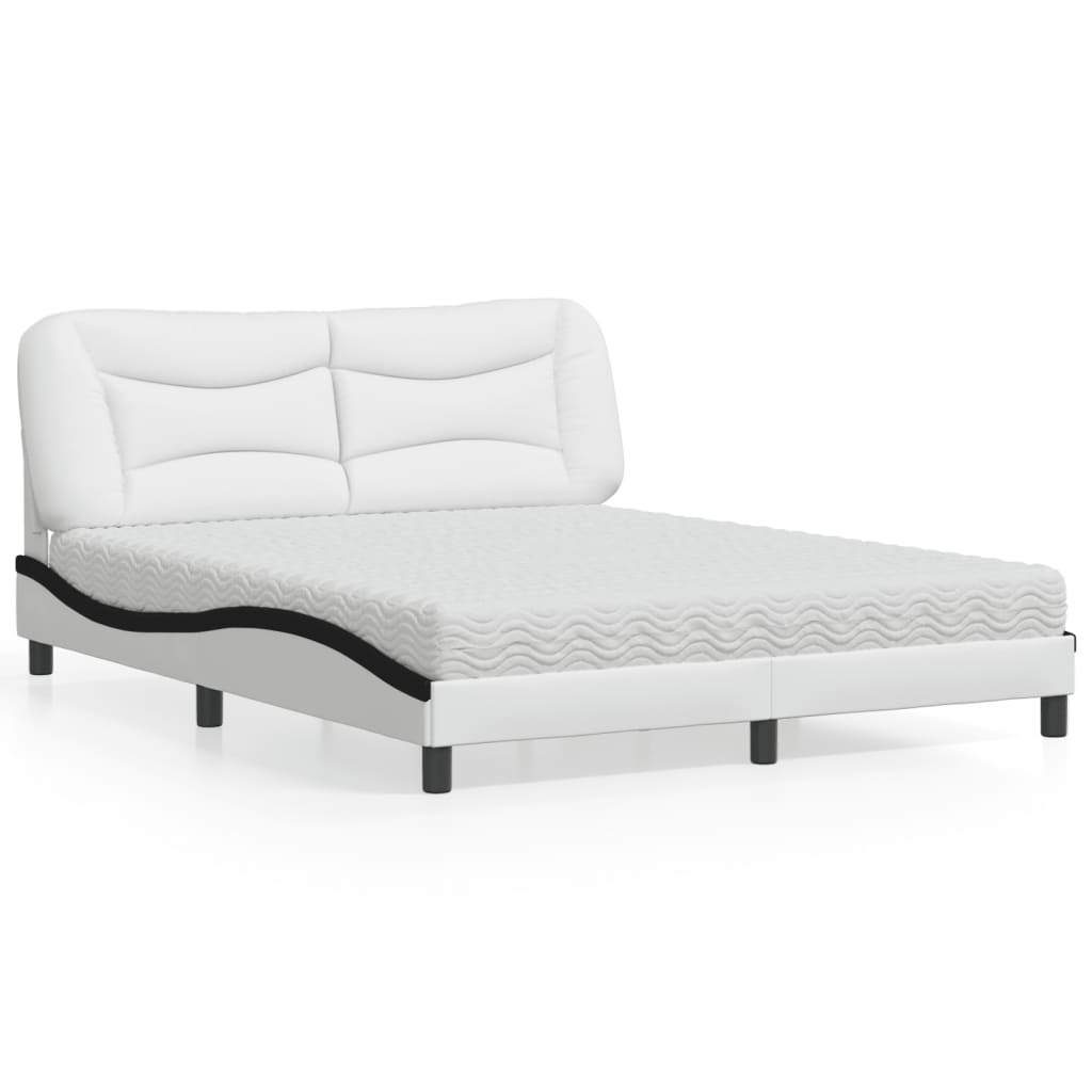 Cama con colchón azul terciopelo 120x200 cm