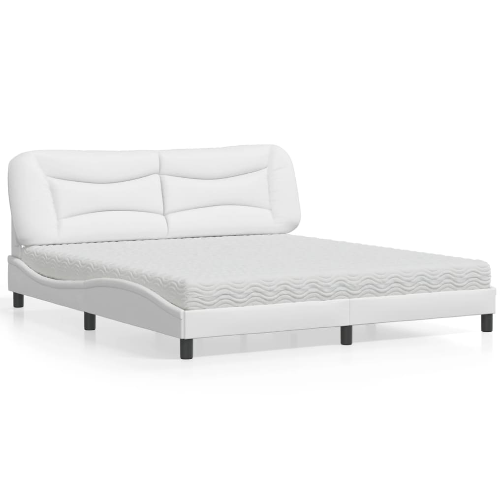 Cama con colchón azul terciopelo 120x200 cm