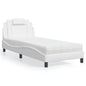 Viana bed with white faux leather mattress 120x200 cm