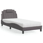 Viana bed with white faux leather mattress 120x200 cm