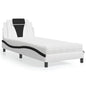 Viana bed with white faux leather mattress 120x200 cm
