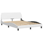 Cama Viana con colchón cuero sintético blanco 120x200 cm