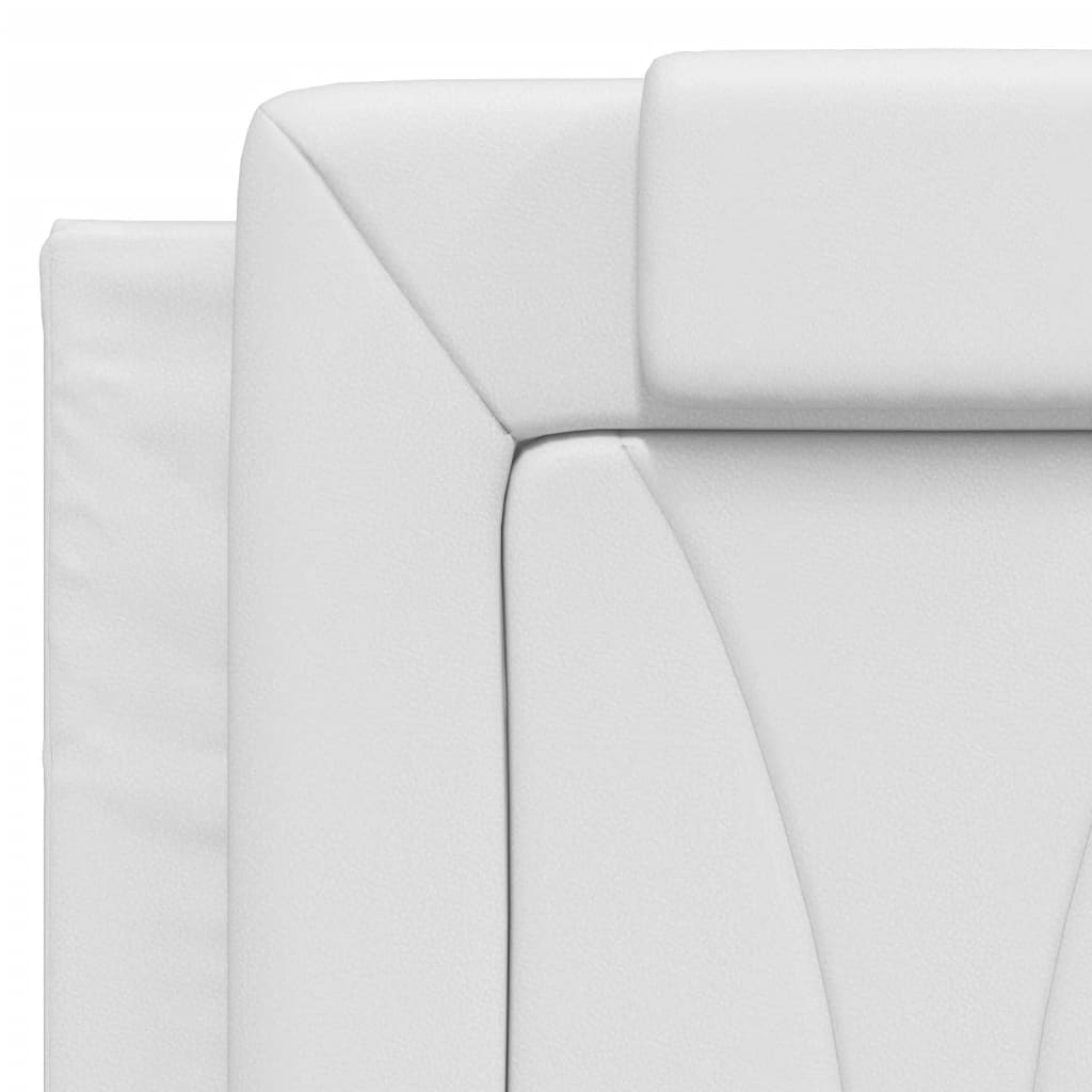 Cama Viana con colchón cuero sintético blanco 120x200 cm