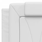 Cama Viana con colchón cuero sintético blanco 120x200 cm