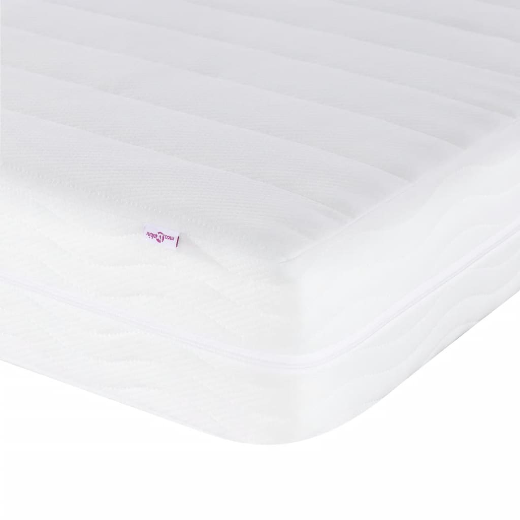Cama Viana con colchón cuero sintético blanco 120x200 cm