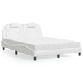 Cama Viana con colchón cuero sintético blanco 120x200 cm